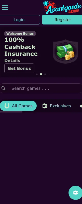 Advantage Casino mobile browser interface